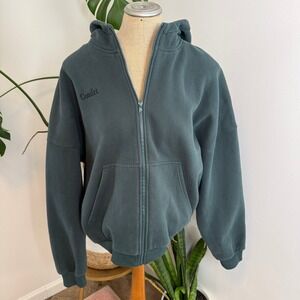 Comfrt Cloud Zip Hoodie Teal Green Sweatshirt Unisex Size S
